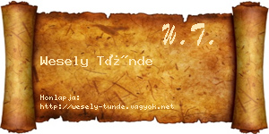 Wesely Tünde névjegykártya